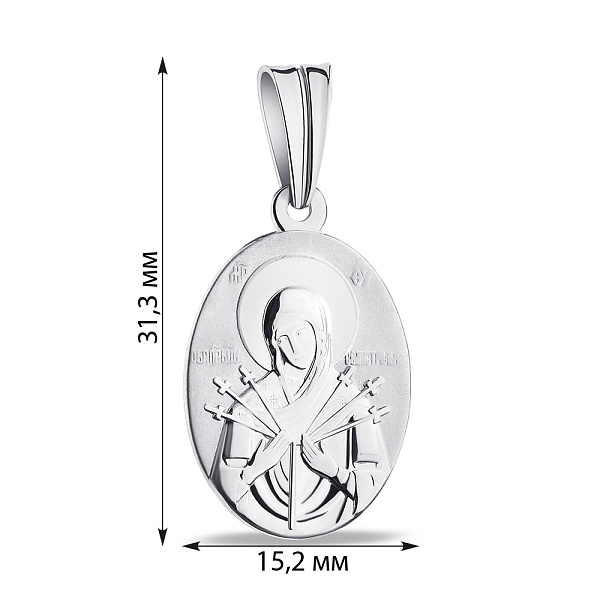 Ладанка из серебра Божья Матерь Семистрельная (арт. 7517/2-4259.0.2) – изображение 2