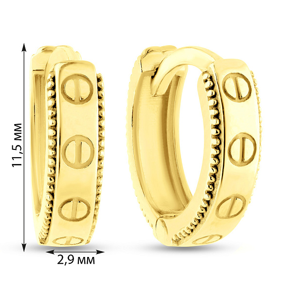 Сережки з жовтого золота (арт. 109973/15ж) – зображення 2