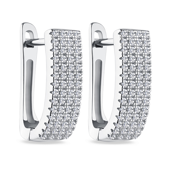 Серебряные серьги с дорожками из фианитов  (арт. 7502/4734) – изображение 1