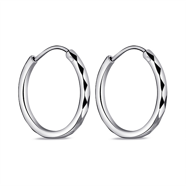 Серебряные серьги-кольца без камней (арт. 7502/3947/15) – изображение 1