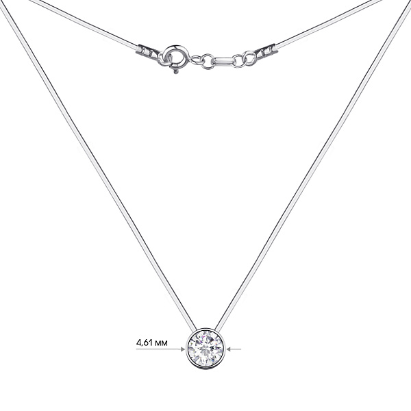 Серебряный подвес с фианитом на леске (арт. 7607/6038-1р) – изображение 3