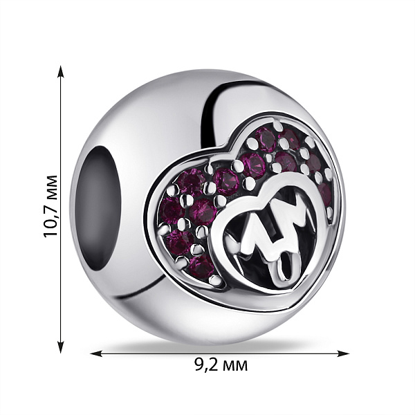 Срібний шарм з альпінітами (арт. 7903/4289амлн) – зображення 2