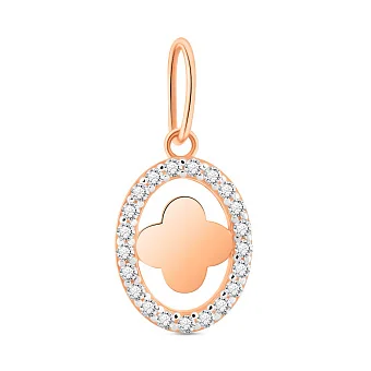 Кулон з червоного золота з фіанітами (арт. 4401011)
