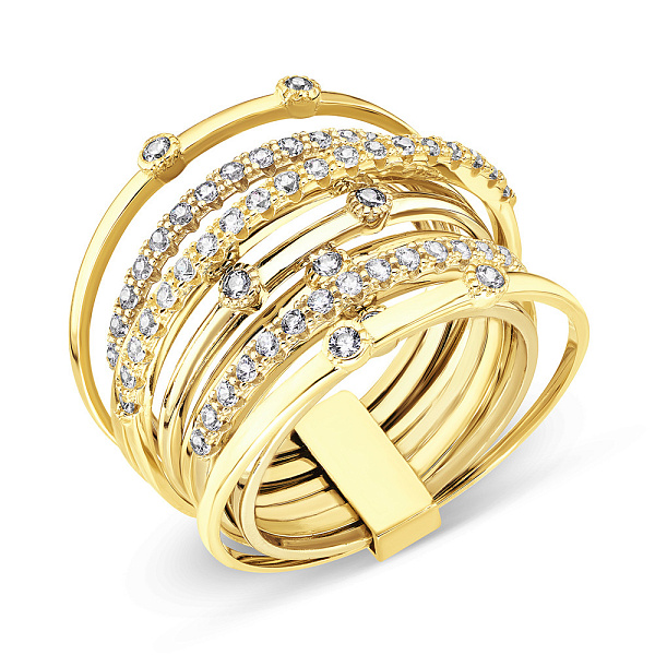 Кольцо Francelli из желтого золота с фианитами (арт. 140009ж) – изображение 1