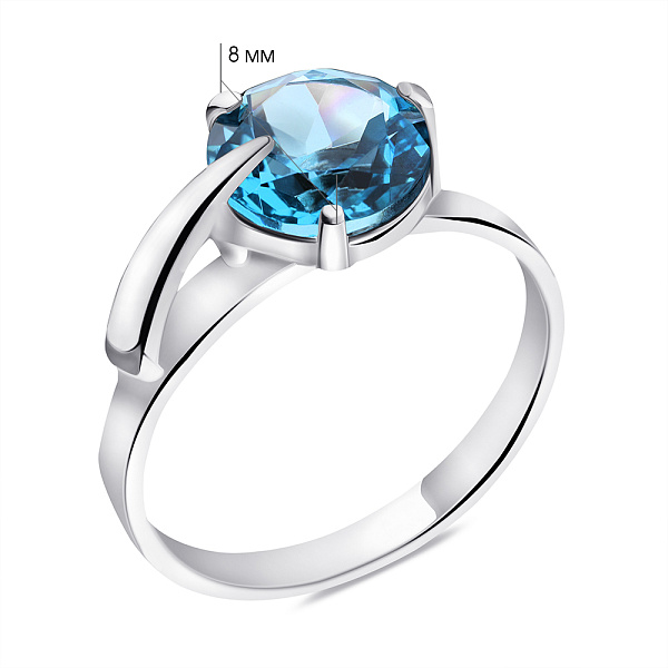 Каблучка срібна з топазом (арт. 7501/575Пгкп) – зображення 2