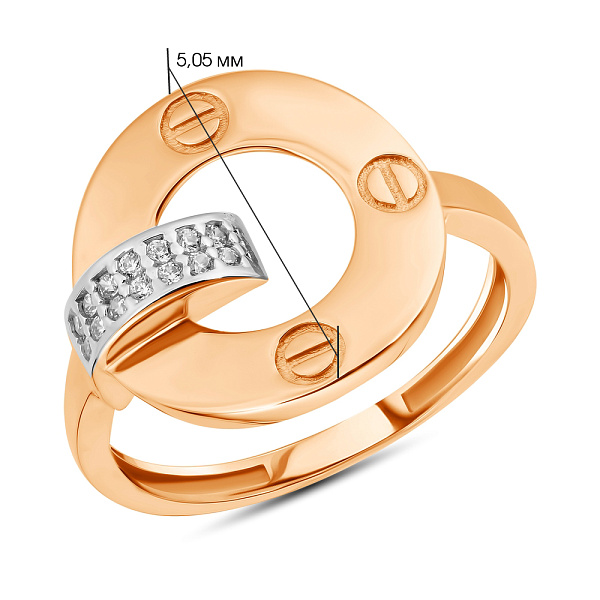 Кольцо золотое с фианитами (арт. 155020) – изображение 2