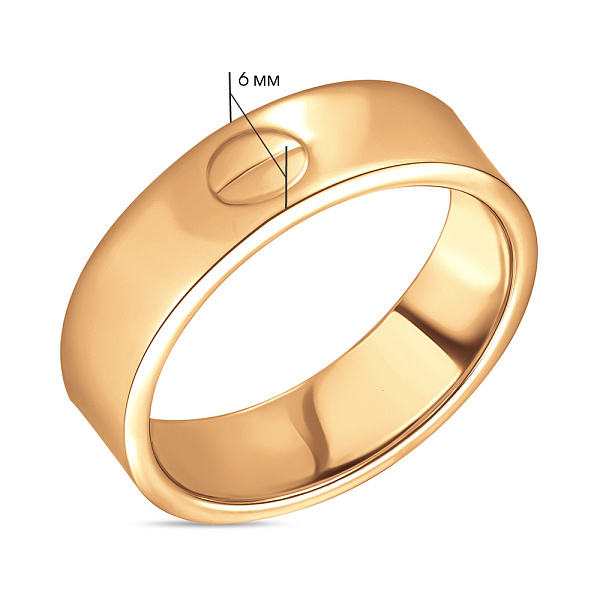 Каблучка золота в червоному кольорі металу (арт. 152930) – зображення 2