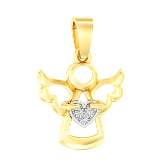 Золота підвіска Янгол з фіанітами (арт. 440498ж)