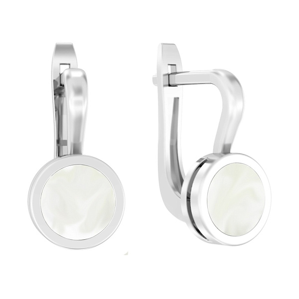 Золотые серьги Лýна с эмалью (арт. 111081/1беп) – изображение 1