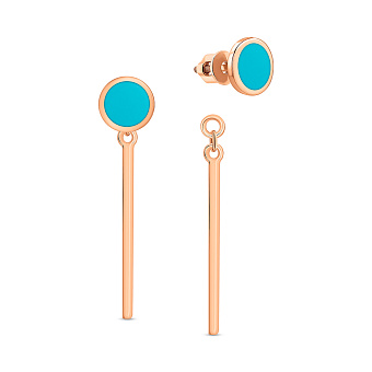 Фото Золоті сережки трансформери Лýна з емаллю (арт. 110616ет)