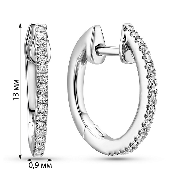 Золоті сережки кільця з діамантами (арт. С341596010б) – зображення 3