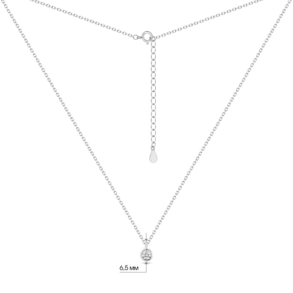 Серебряное колье с подвеской с фианитом (арт. 7507/792) – изображение 3
