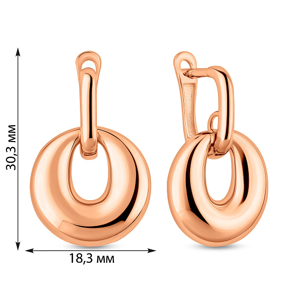 Серьги из красного золота (арт. 1092100) – изображение 4