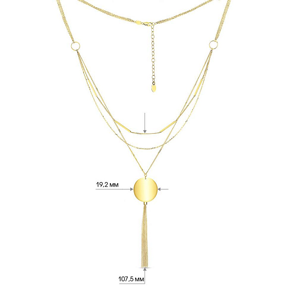 Золоте кольє Francelli без каменів (арт. 352986ж) – зображення 5