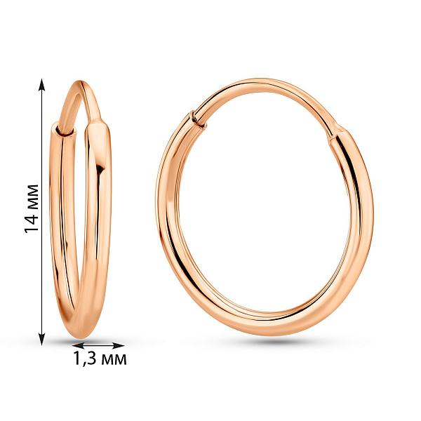 Серьги из красного золота (арт. 122800) – изображение 2