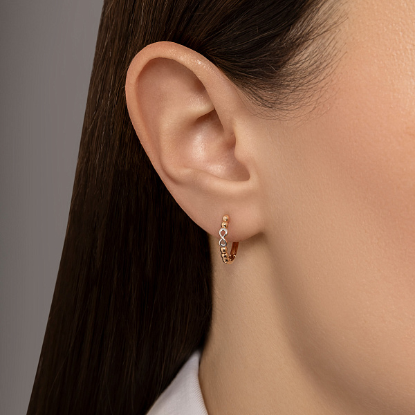 Серьги-кольца из красного золота Бесконечность (арт. 111194) – изображение 2