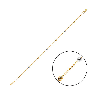 Золотий браслет з намистинками  (арт. 323582жб)