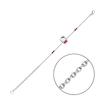 Детский серебряный браслет Kitty (арт. 7509/БК2/902)