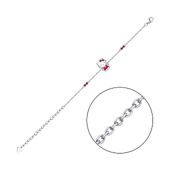 Дитячий срібний браслет Kitty (арт. 7509/БК2/902)