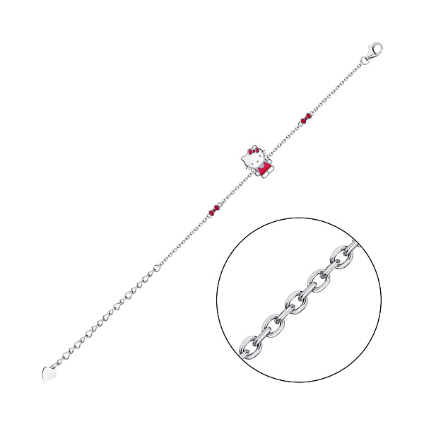 Дитячий срібний браслет Kitty (арт. 7509/БК2/902) – зображення 1