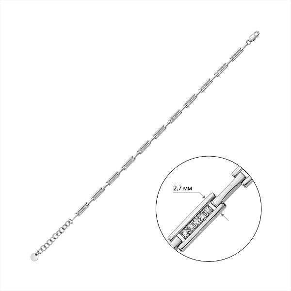 Браслет из белого золота с бриллиантами (арт. Б011570020б) – изображение 3