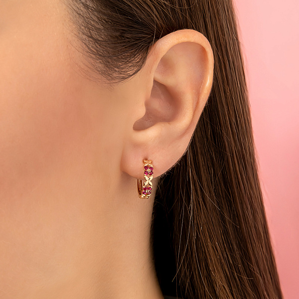 Серьги из красного золота с рубином (арт. 111292/1Пр) – изображение 2