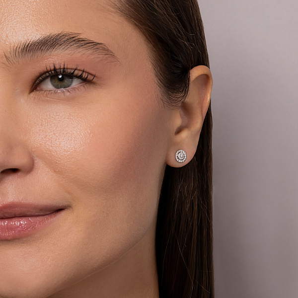 Золоті пусети з діамантами (арт. Т011735020б) – зображення 3