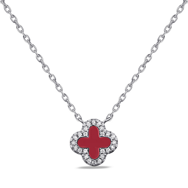 Серебряное колье с ониксом и фианитами (арт. 7507/1955/10ок) – изображение 1