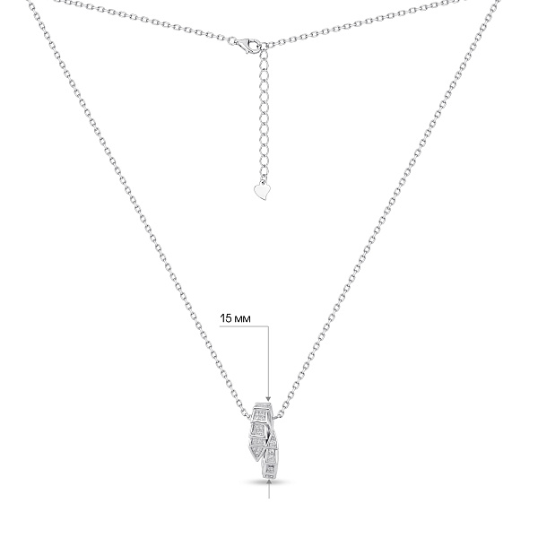 Серебряное колье змея с фианитами (арт. 7507/2585) – изображение 3