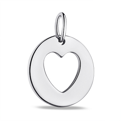 Срібний кулон Серце без каміння (арт. 7503/П2/1107)