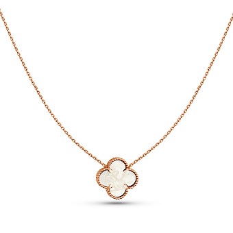 Колье Клевер из красного золота с перламутром (арт. 361496/12п)