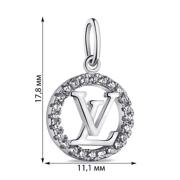 Підвіс зі срібла з білими фіанітами (арт. 7503/ПК2Ф/1004) – зображення 2