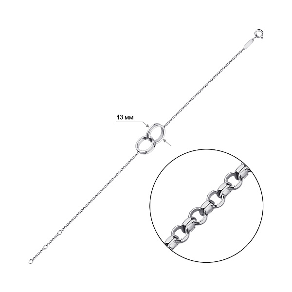 Серебряный браслет без камней (арт. 7509/3721) – изображение 2