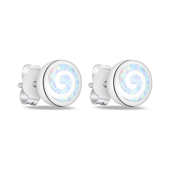 Сережки-пусети зі срібла з опалом (арт. 7518/6602Поб) – зображення 1