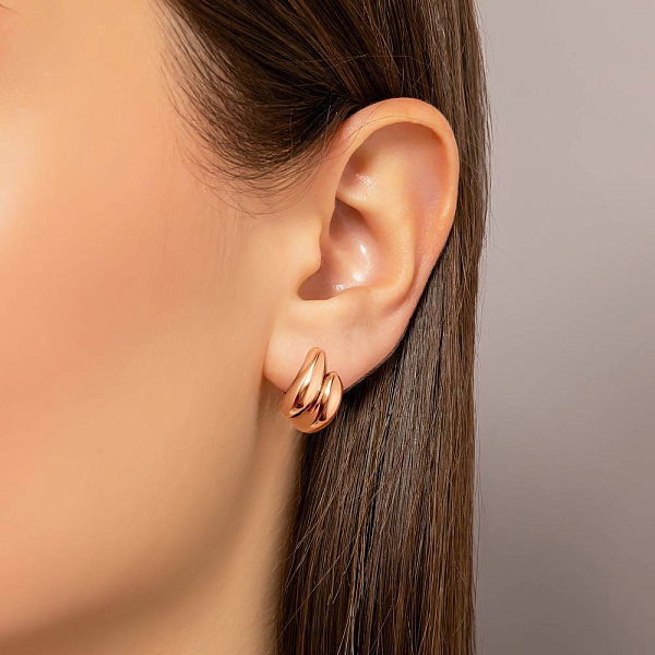 Сережки з червоного золота без каменів (арт. 1091813) – зображення 2