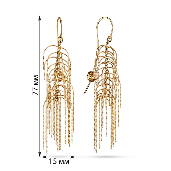 Золотые серьги Francelli с подвесками (арт. 105686ж) – изображение 5