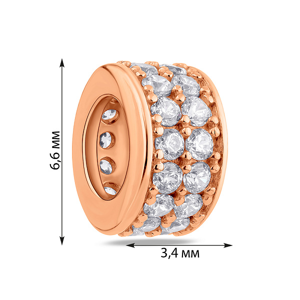 Кулон из красного золота с фианитом (арт. 3103952101) – изображение 2