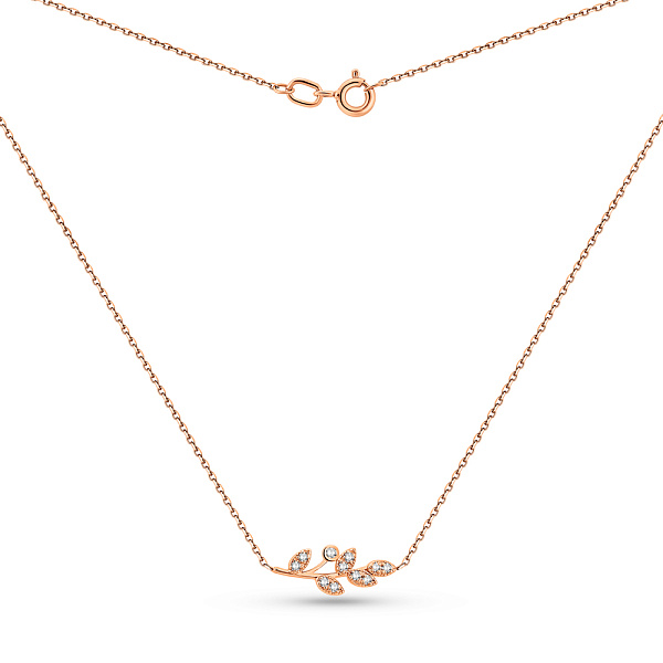 Кольє Гілочка з червоного золота з діамантами (арт. Ц011471005) – зображення 2