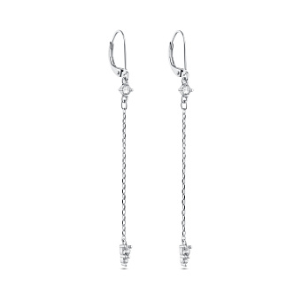 Фото Длинные серьги-подвески из серебра (арт. 7502/4844)