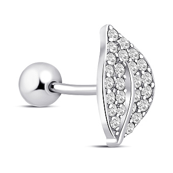 Серьга в одно ухо из серебра с фианитами (арт. 7518/7174я)