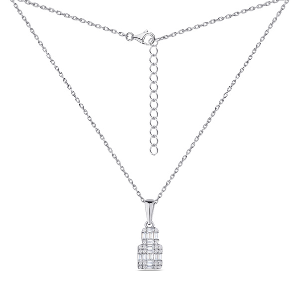 Серебряное колье с россыпью фианитов (арт. 7507/1546) – изображение 2