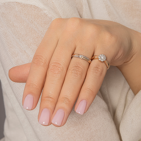 Золотое кольцо с бриллиантом (арт. К011029) – изображение 2