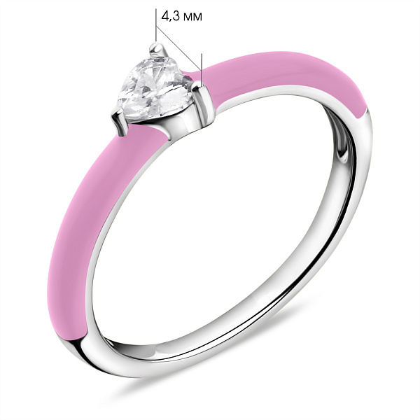 Срібна каблучка з емаллю і фіанітом (арт. 7501/5737ер) – зображення 2
