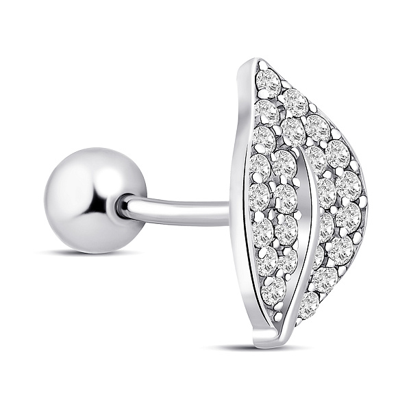 Серьга в одно ухо из серебра с фианитами (арт. 7518/7174я) – изображение 1