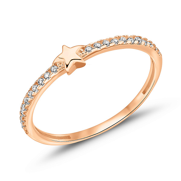 Золотое кольцо Звезда с фианитами (арт. 156184) – изображение 1