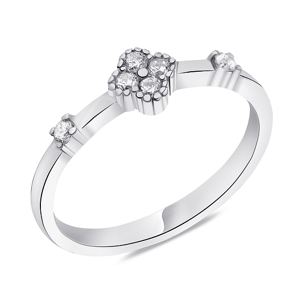 Серебряное кольцо Клевер с фианитами (арт. 7501/5996) – изображение 1