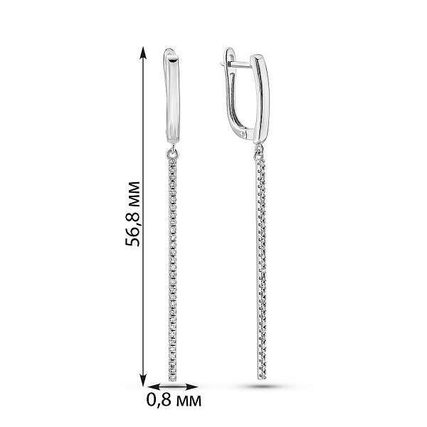 Серьги-подвески из белого золота с бриллиантами  (арт. 2110597202) – изображение 4