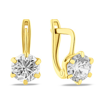 Сережки з жовтого золота з фіанітами (арт. 110138ж)