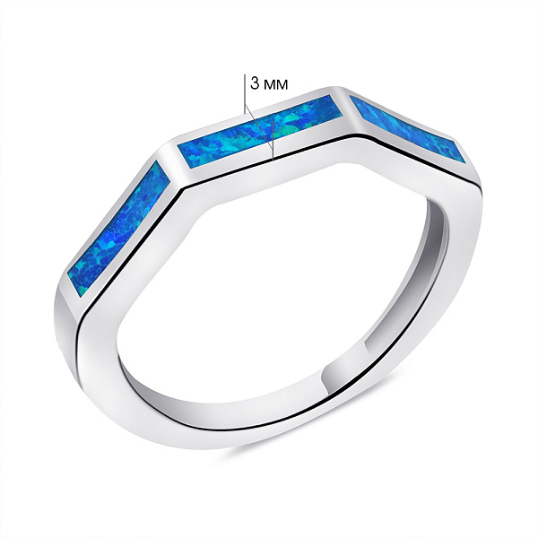 Серебряное кольцо с синим опалом (арт. 7501/6692Пос) – изображение 2