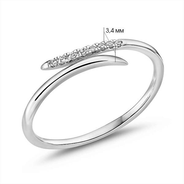 Каблучка з білого золота з діамантовою доріжкою (арт. К011356б) – зображення 5